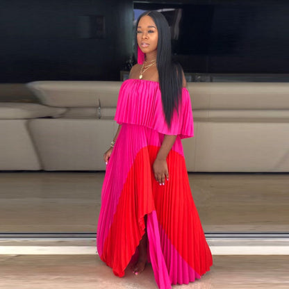 One-Shoulder Stitched Maxi Dress
