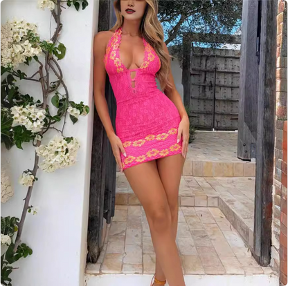Lace Backless Bodycon Dress