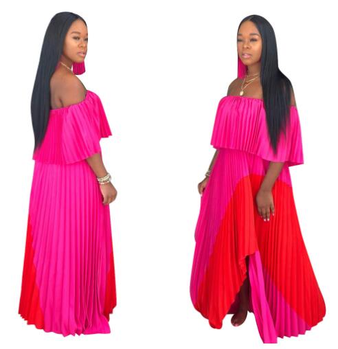 One-Shoulder Stitched Maxi Dress